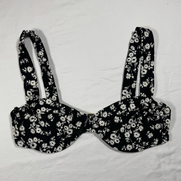Freshwater Other - Freshwater Womens Black White Daisy Floral Underwire Bikini Top Size Small